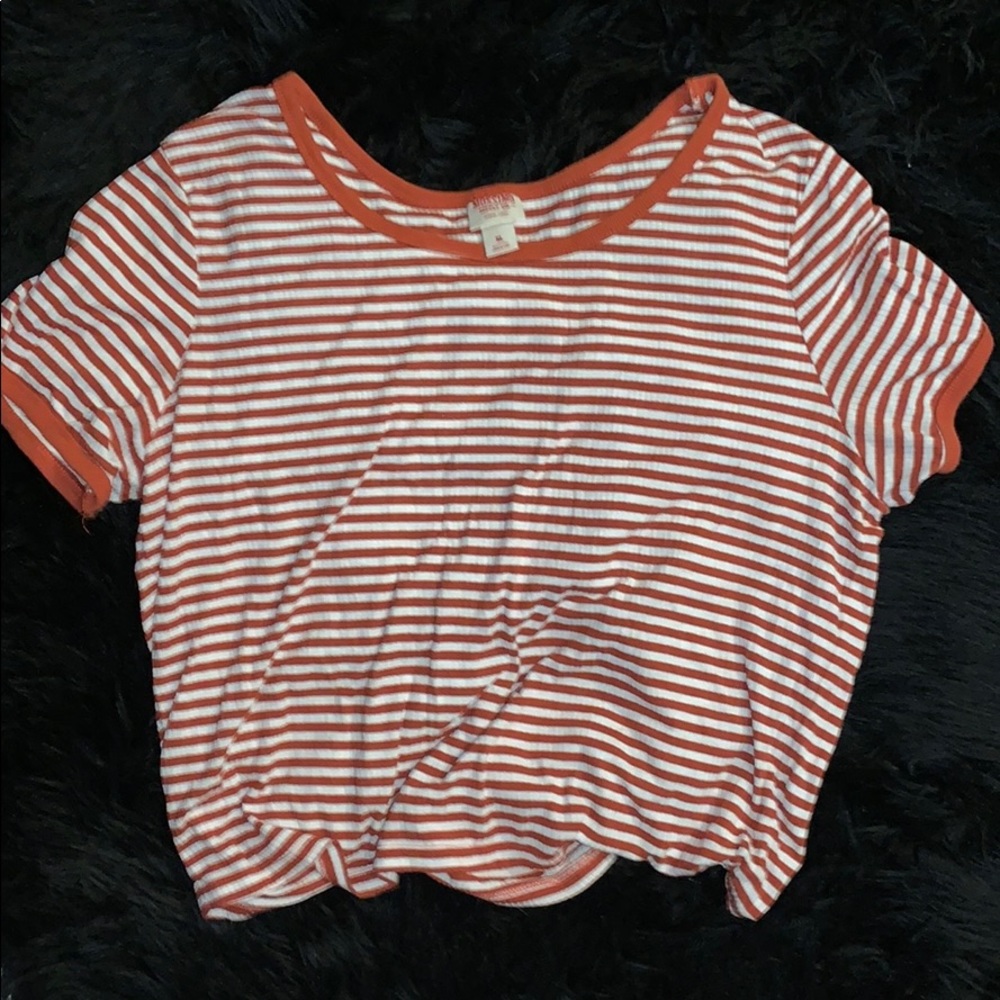 Mustard/brown stripped short sleeve shirt